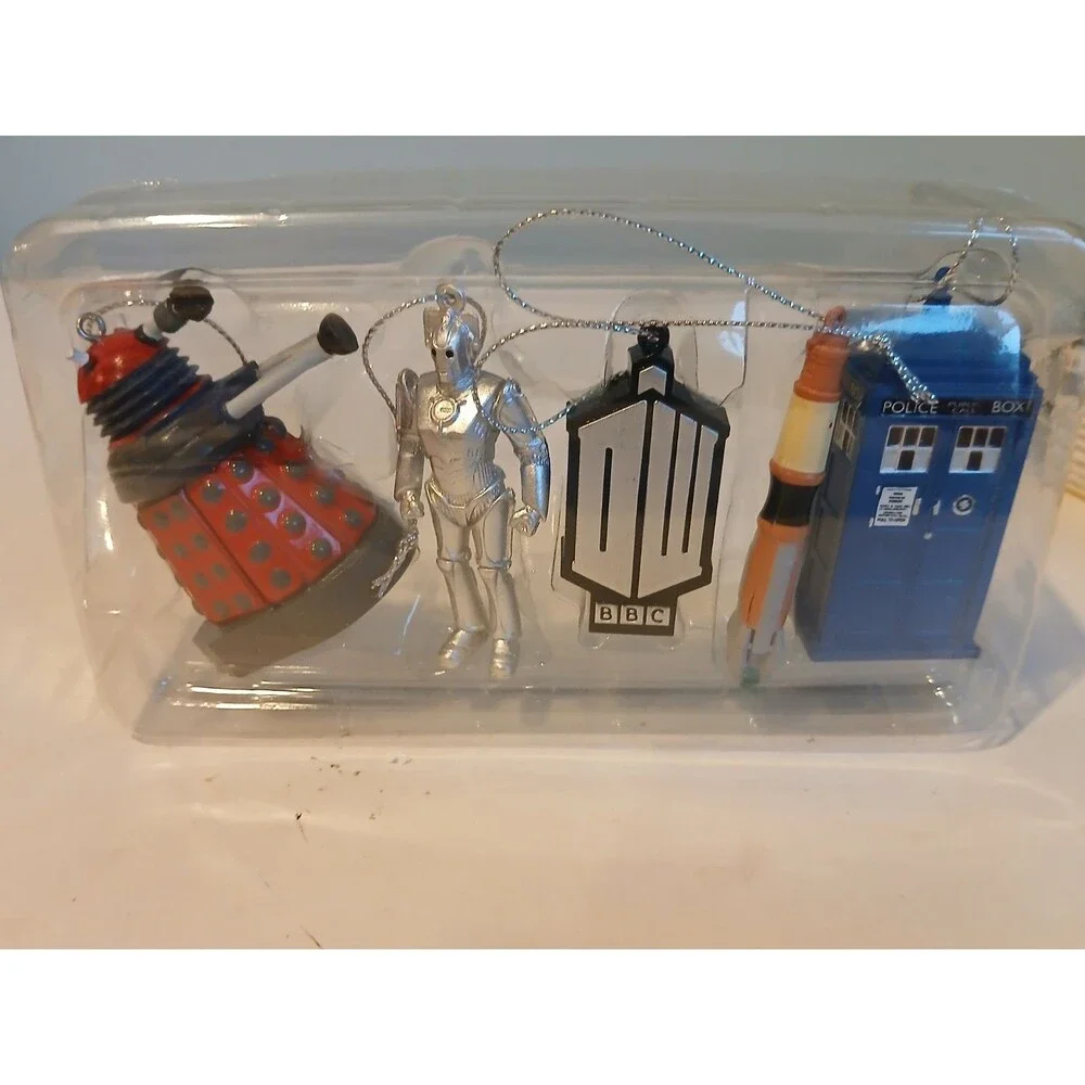 Vtg 1996 Kurt Adler Doctor Who Ornament Cyberman Dalek Screwdriver Tardis W Box